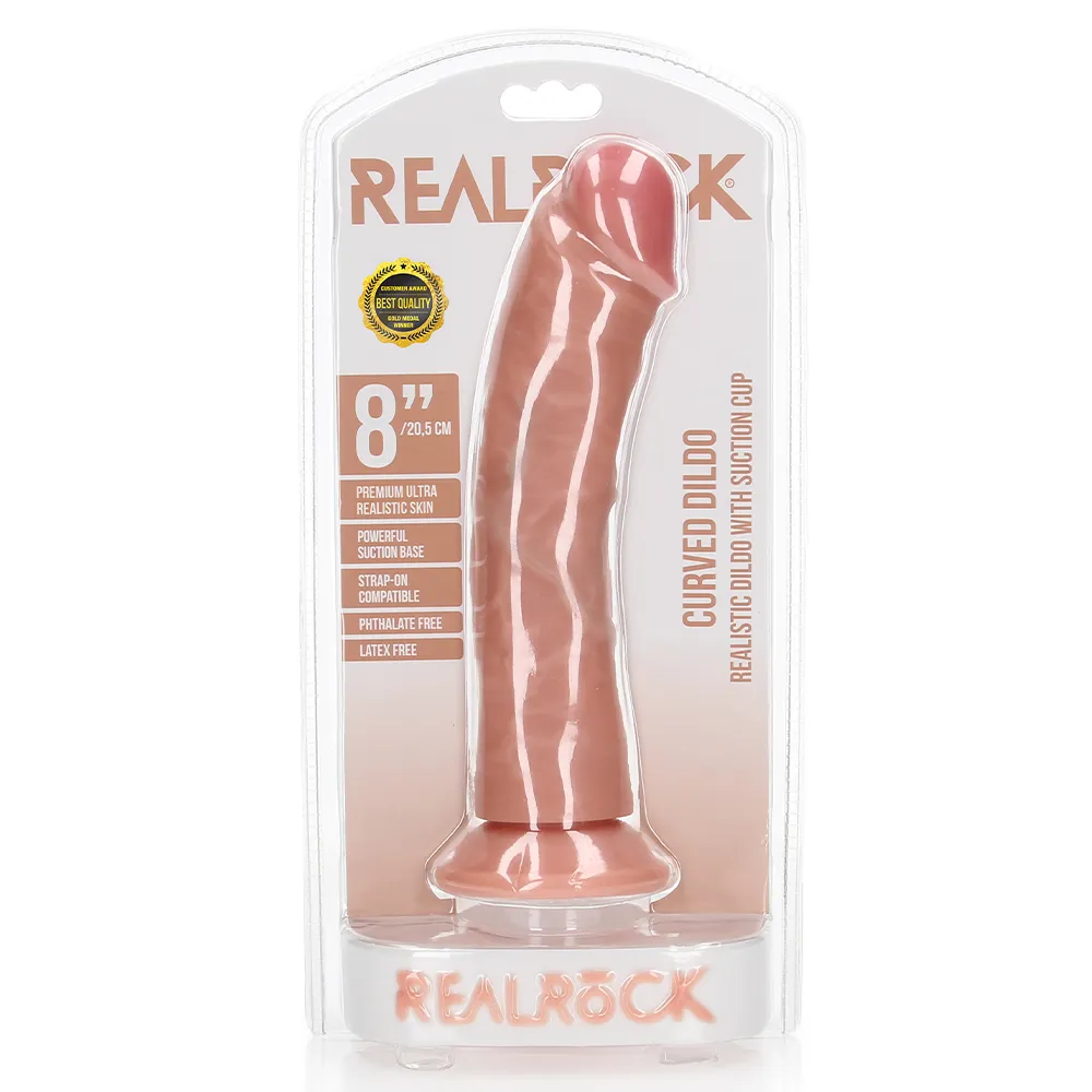 RealRock 8" Curved Realistic Dildo With Suction Cup