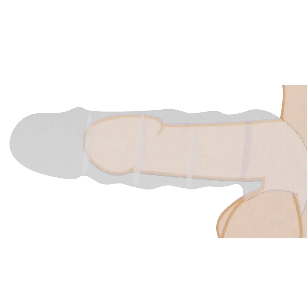 RealRock 8" Realistic Penis Extender Sleeve With Curved Tip & Ball Ring