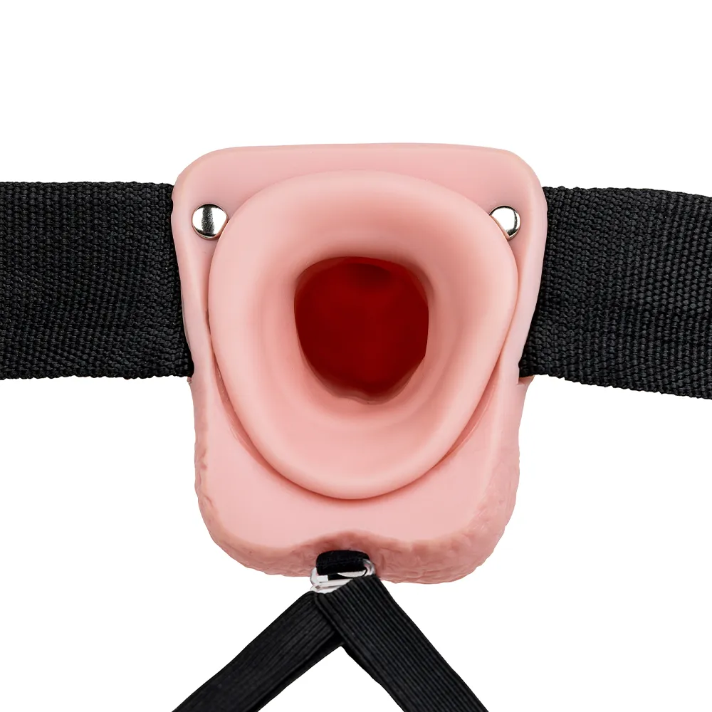 RealRock Realistic 7" Hollow Strap-On Dildo & Harness