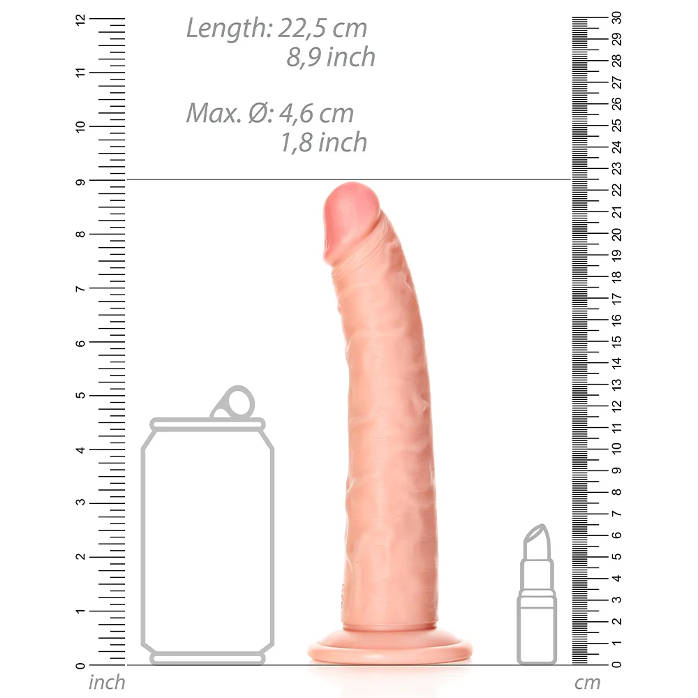 RealRock Realistic 8" Slim Dildo With Suction Cup