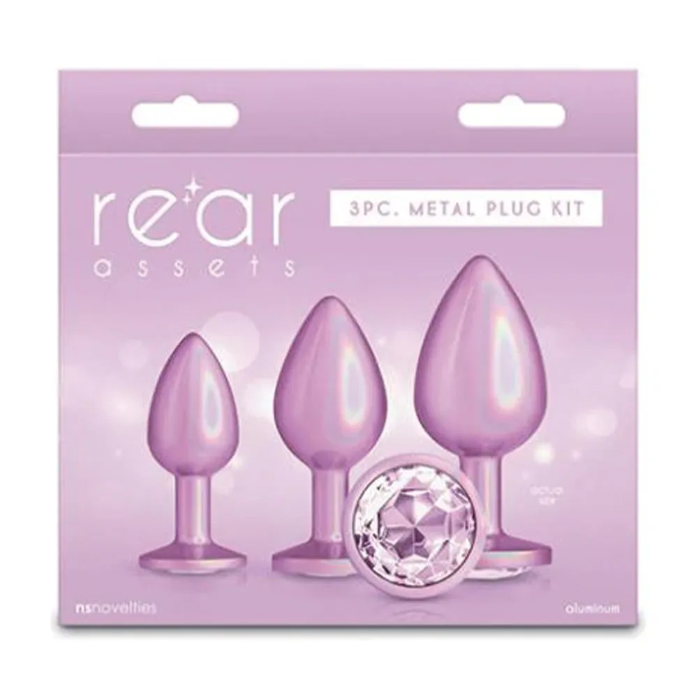 Rear Assets 3-Piece Iridescent Metal Plug Anal Training Kit