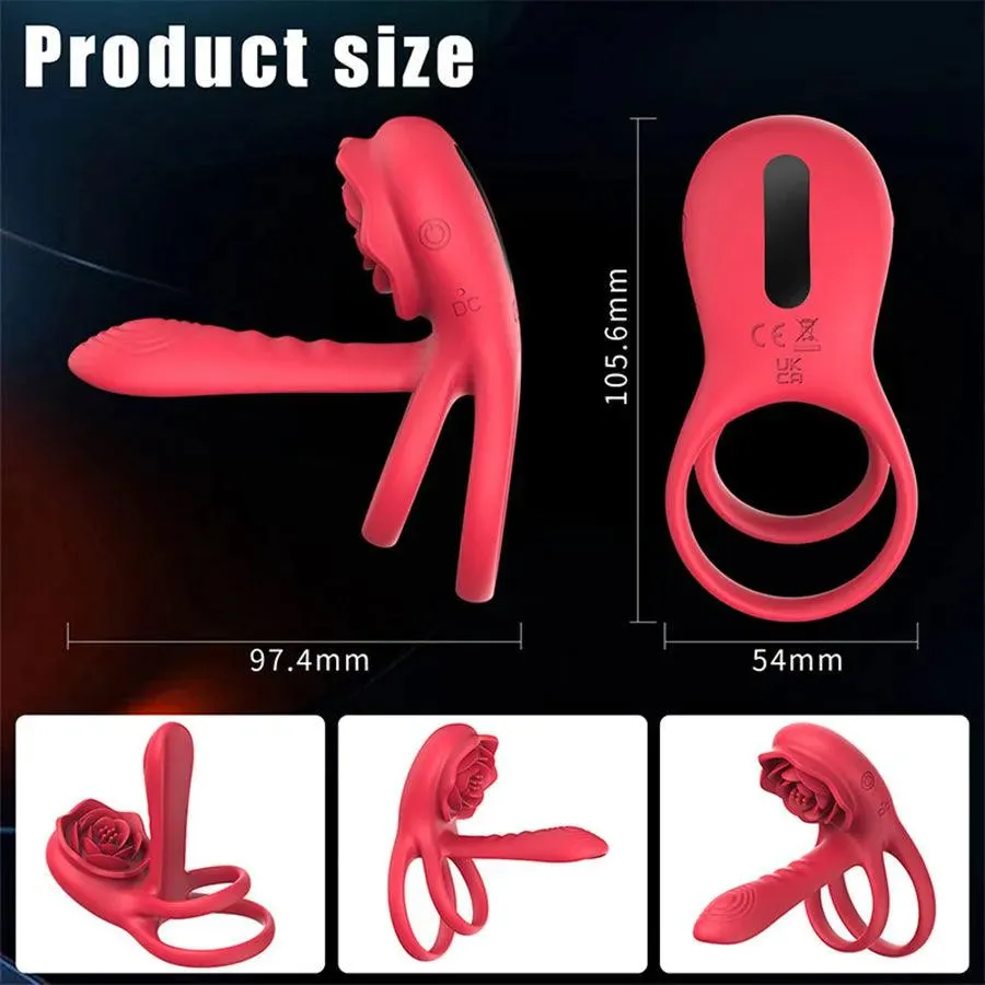 Remote Control Dual Stimulation Vibrating Penis Ring