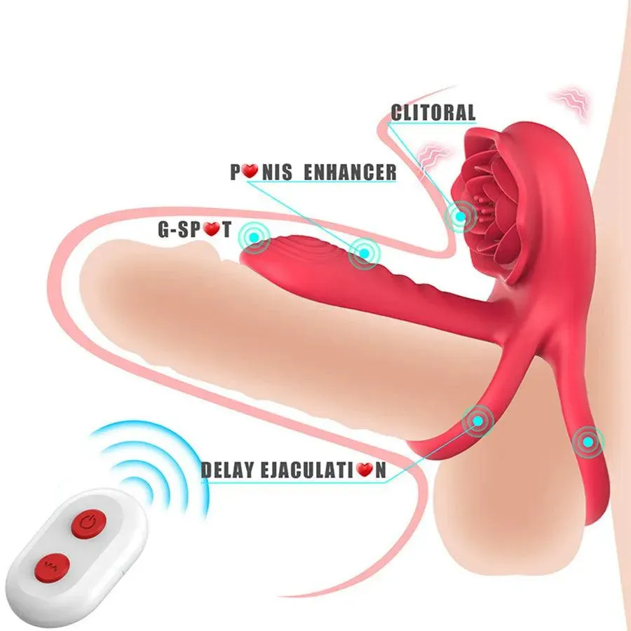 Remote Control Dual Stimulation Vibrating Penis Ring