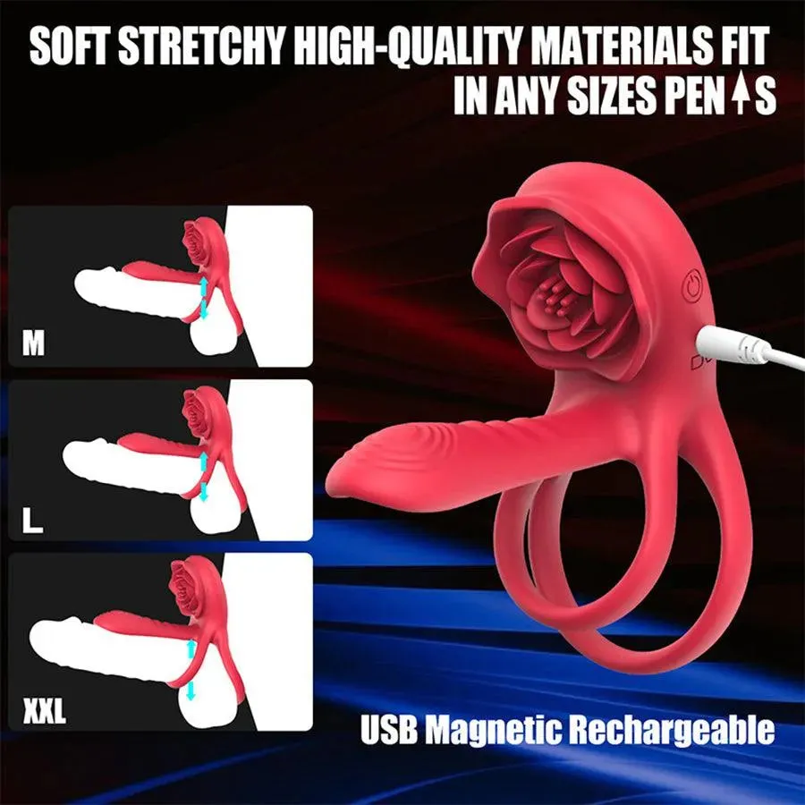 Remote Control Dual Stimulation Vibrating Penis Ring