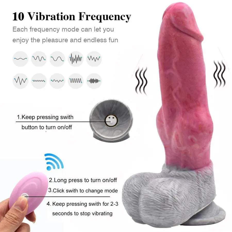Remote Control Vibrating Silicone Dildo