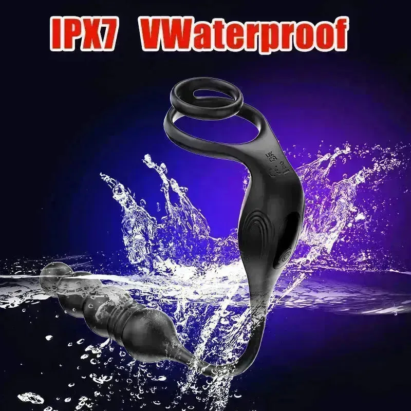 Remote Thrusting Anal Toy with Penis Ring