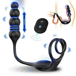 Remote Thrusting Anal Toy with Penis Ring