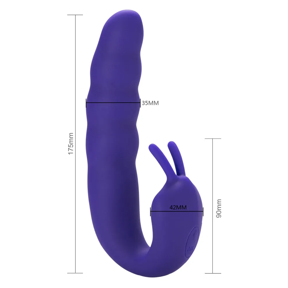 Ribbed Dual Stimulator With Rolling Ball