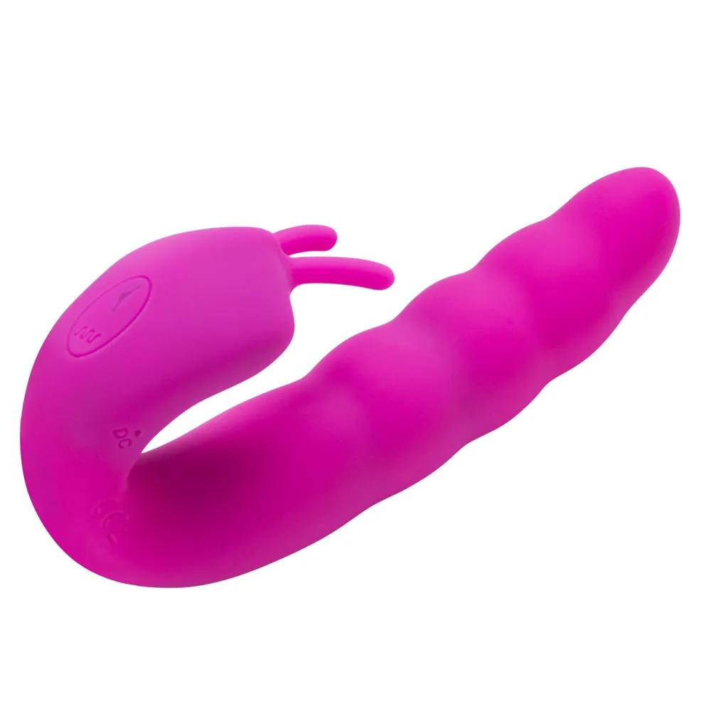 Ribbed Dual Stimulator With Rolling Ball