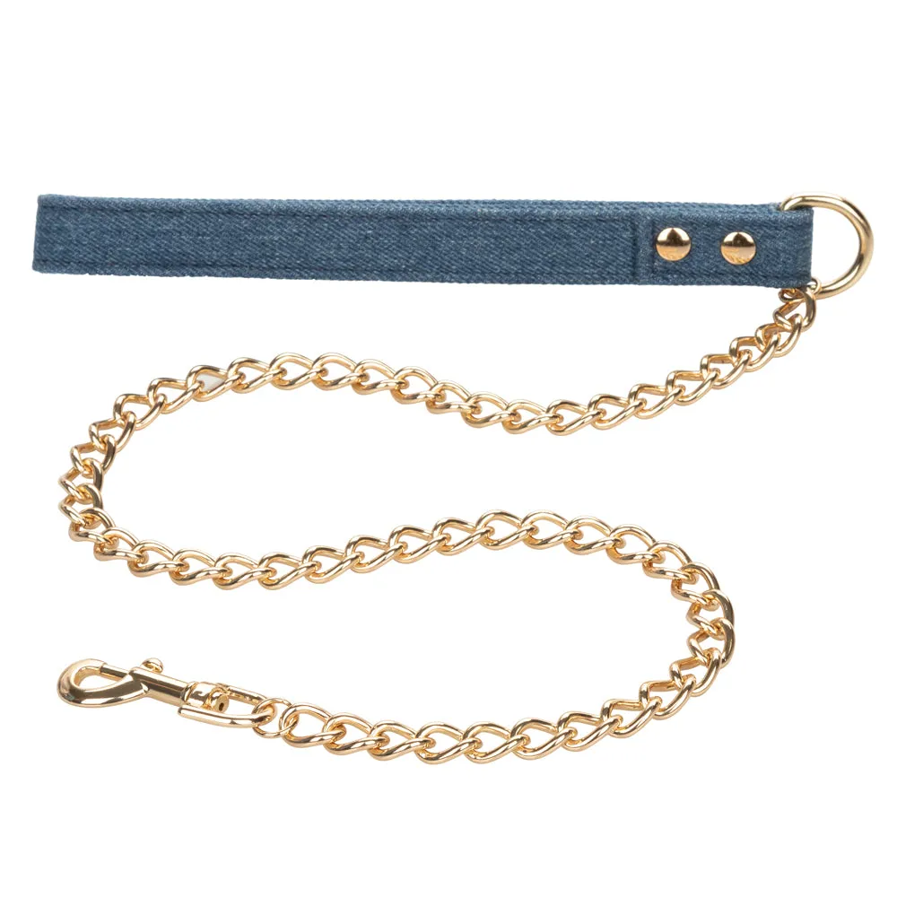 Ride 'Em Denim Collar & Chain Leash