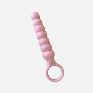 Ripple Vibrating Anal Plug Long - Pink