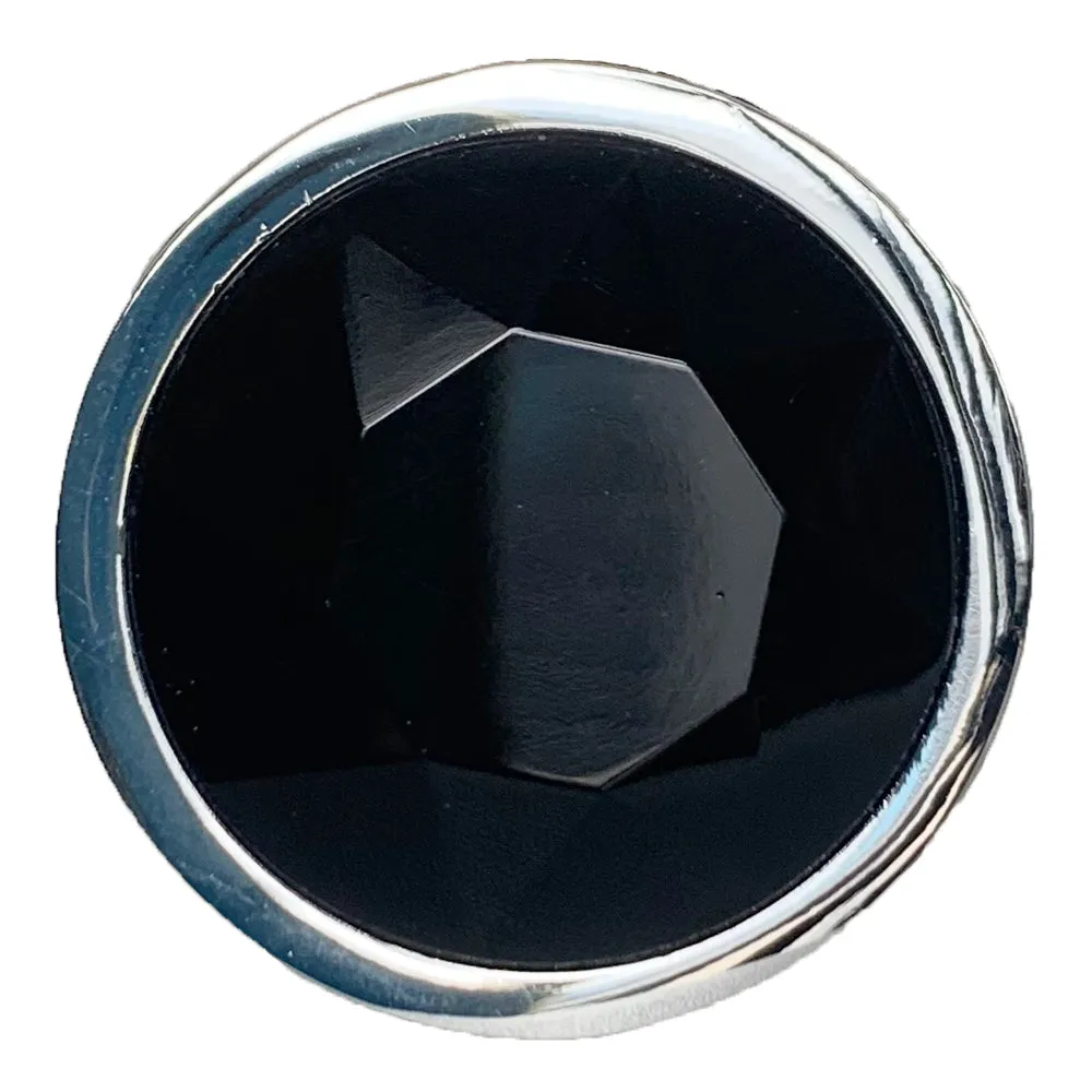 Seamless Metal Butt Plug With Round Gem - Small