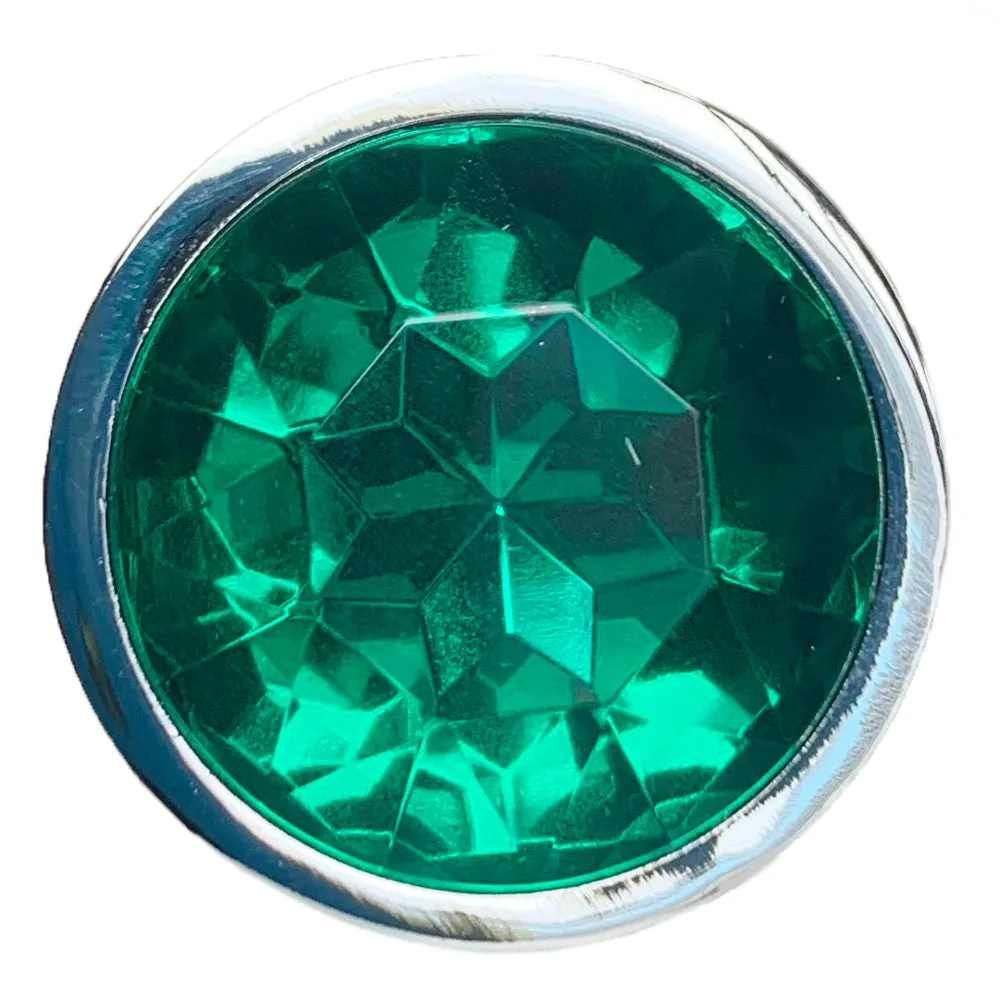 Seamless Metal Butt Plug With Round Gem - Small