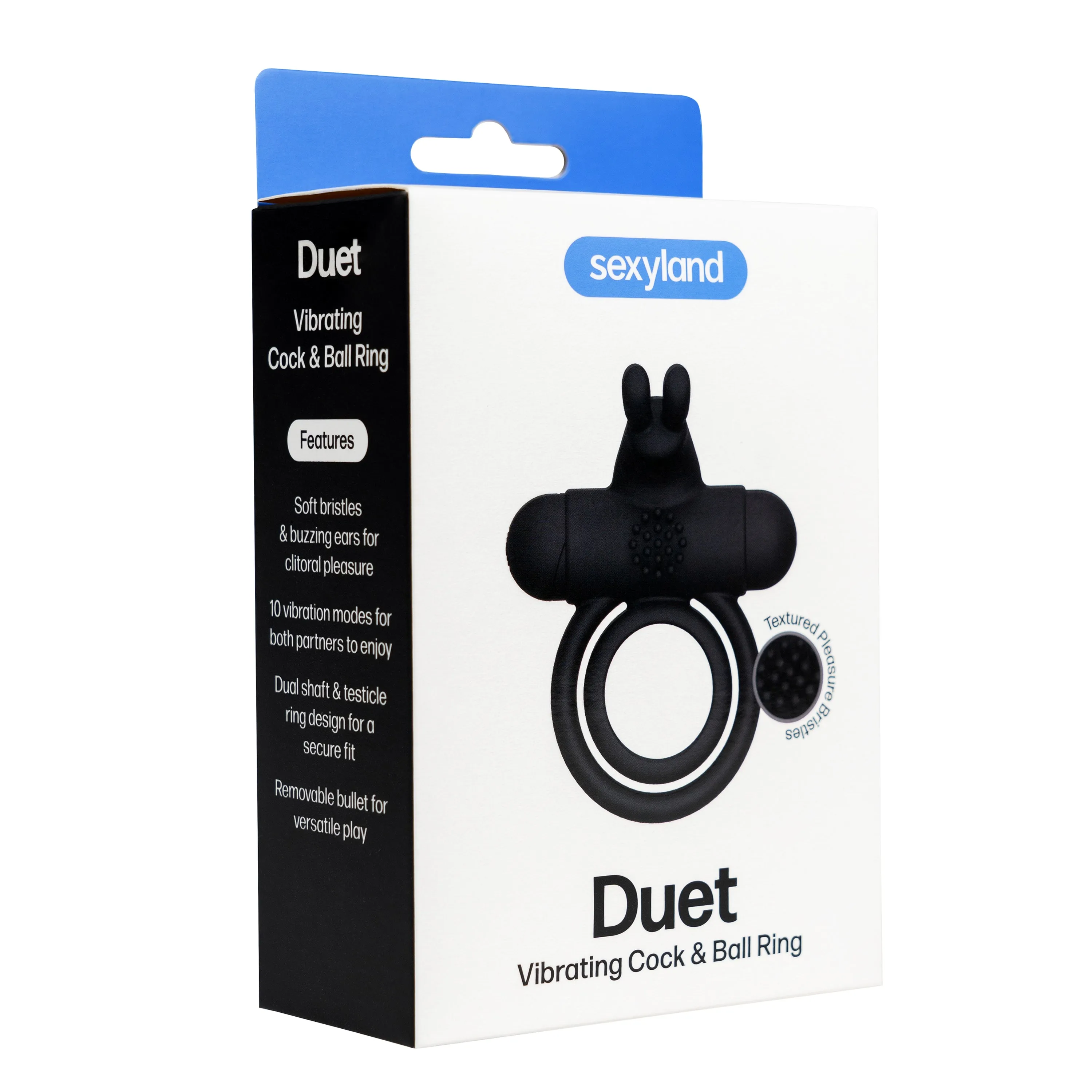 Sexyland Duet Vibrating Cock & Ball Ring With Clitoral Ticklers