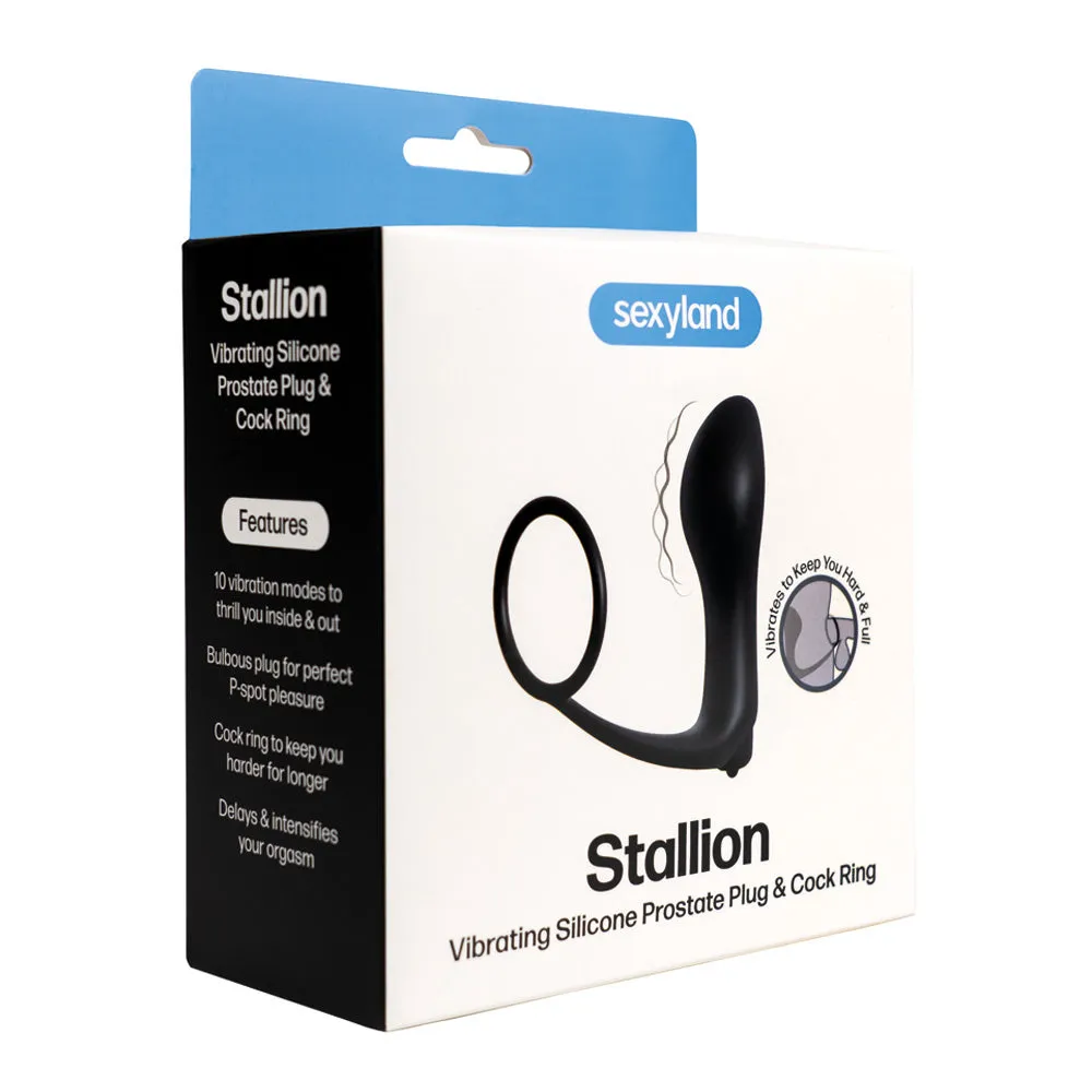 Sexyland Stallion Vibrating Silicone Prostate Plug & Cock Ring