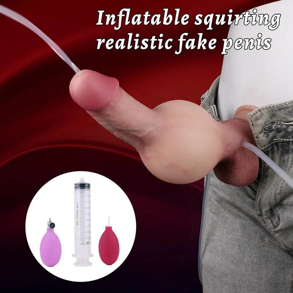 Silicone Inflatable Cum Shooting Dildo