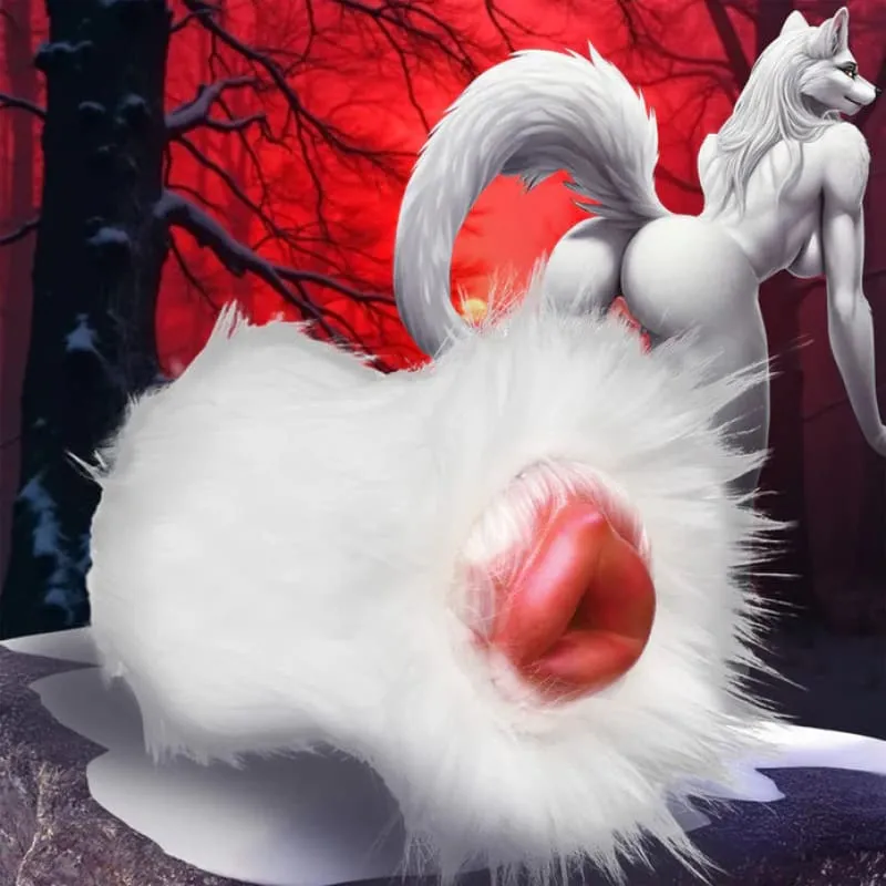 Snow She-Wolf Silicone Stroker - White