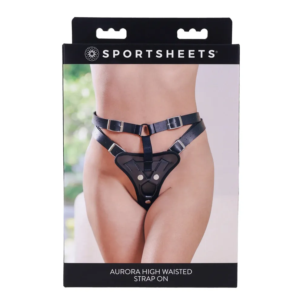 Sportsheets Aurora High-Waisted Faux Leather Strap-On Harness