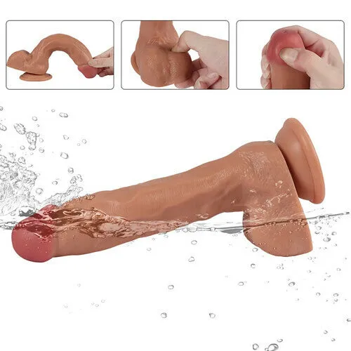 Squirting Ejaculating Plus Size Realistic Dildo with Strong Suction Cup 9.4 Inch