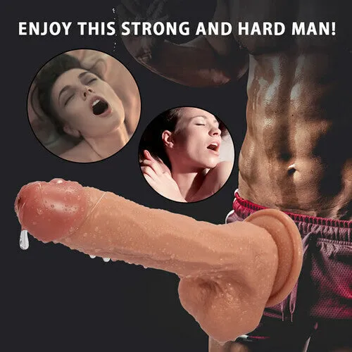 Squirting Ejaculating Plus Size Realistic Dildo with Strong Suction Cup 9.4 Inch