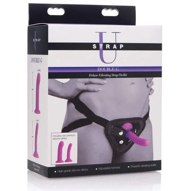 Strap U - Double G Deluxe Vibrating Strap On Kit (Black)