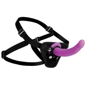 Strap U - Navigator Silicone G Spot Dildo with Strap On Harness (Black)