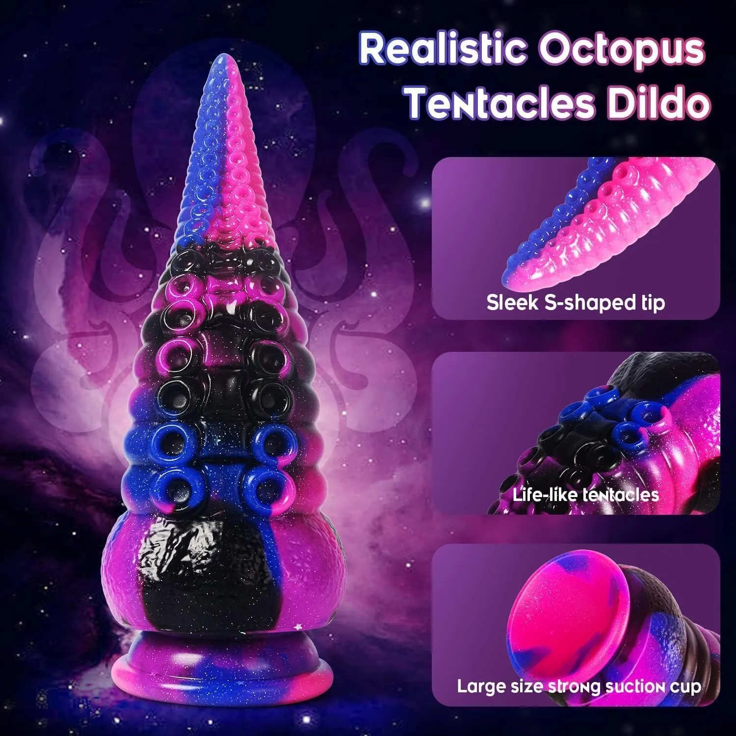 Tentacle Dildo: 8.7" Realistic Silicone Prostate Massager