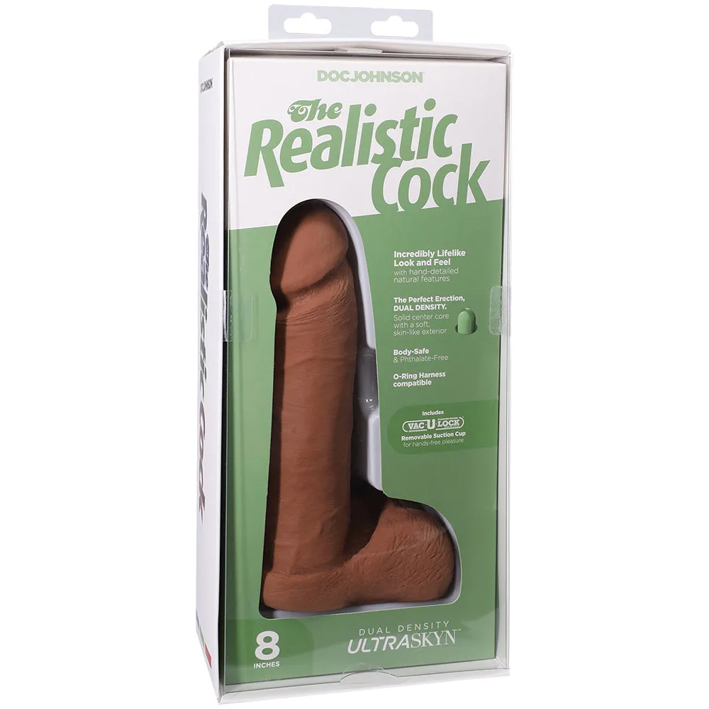 The Realistic 8 Inch Cock with Balls in Caramel