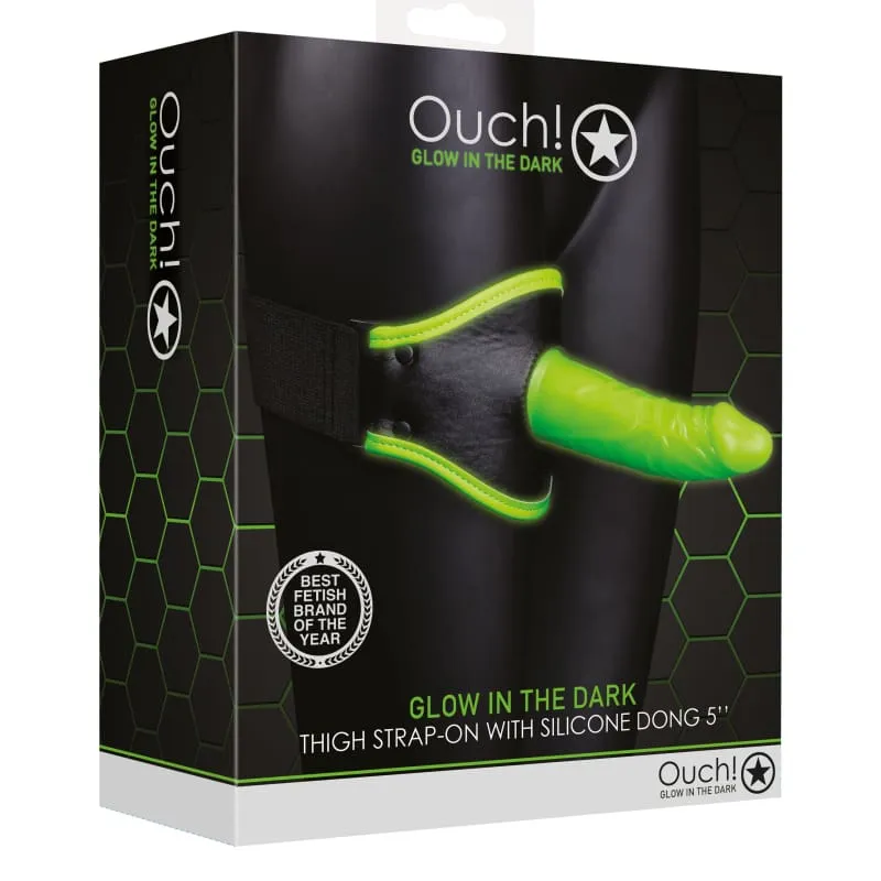 Thigh Strap-on With Silicone Dildo 5.7 Inch - Glow in the Dark