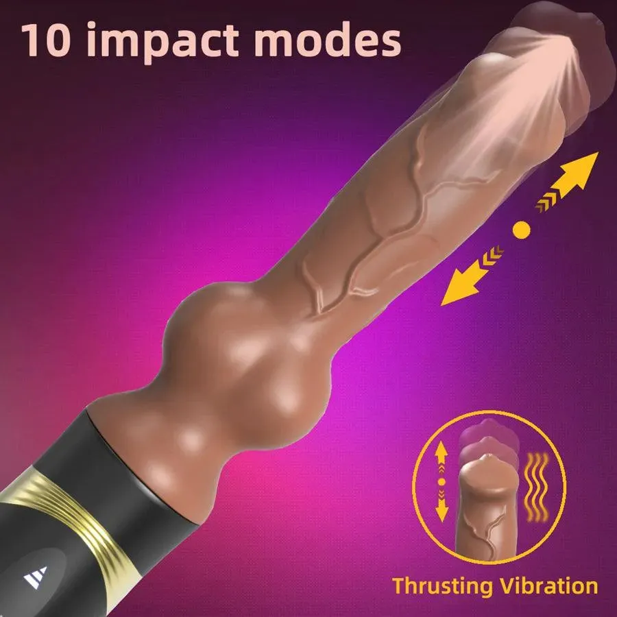 Thrusting Realistic Dog Knot Dildo Vibrator