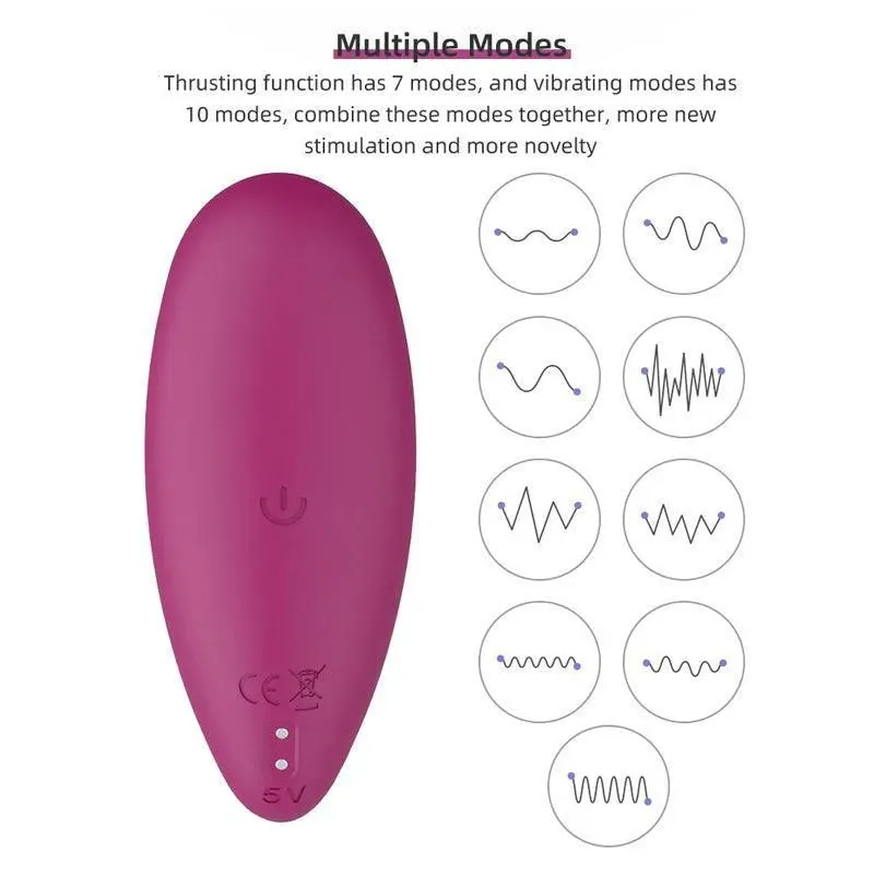 Thrusting Vibrating Butt Plug Sex Toy