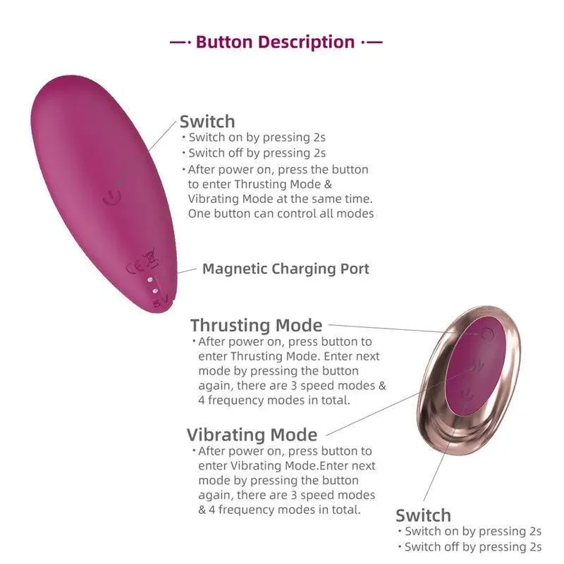 Thrusting Vibrating Butt Plug Sex Toy