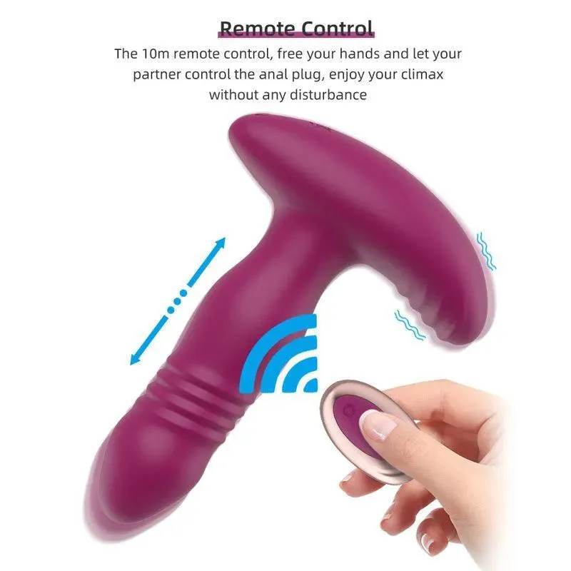 Thrusting Vibrating Butt Plug Sex Toy