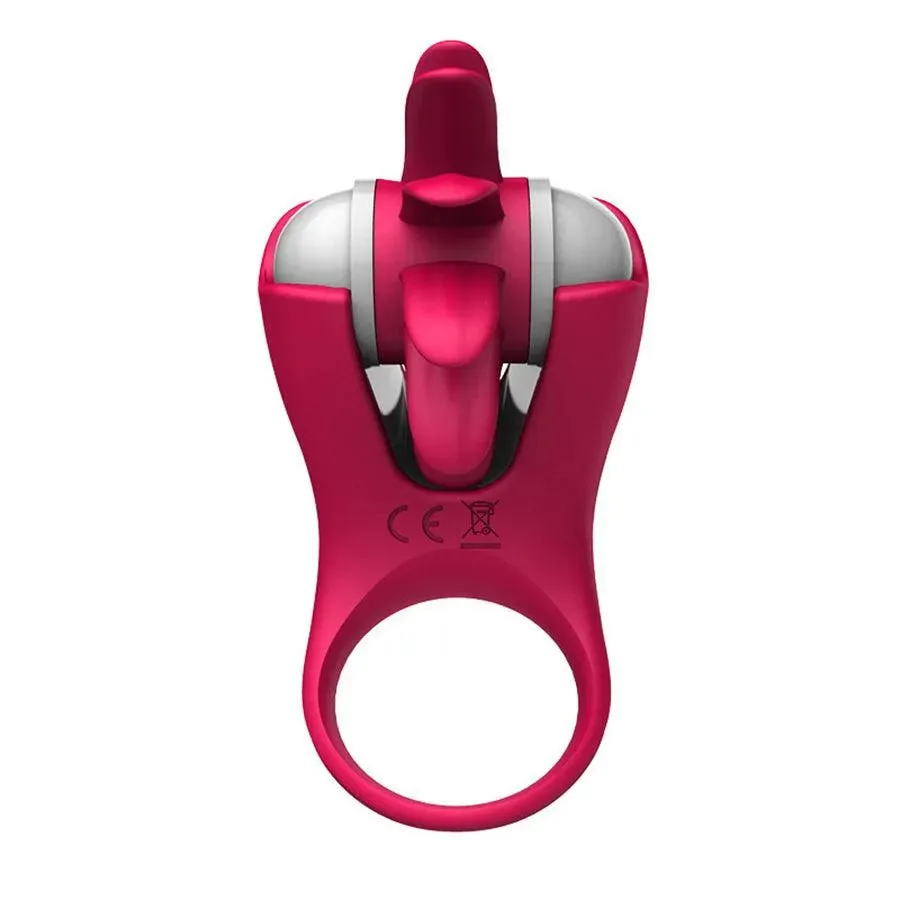 Tongue Licking Cock Ring Vibrator for Men