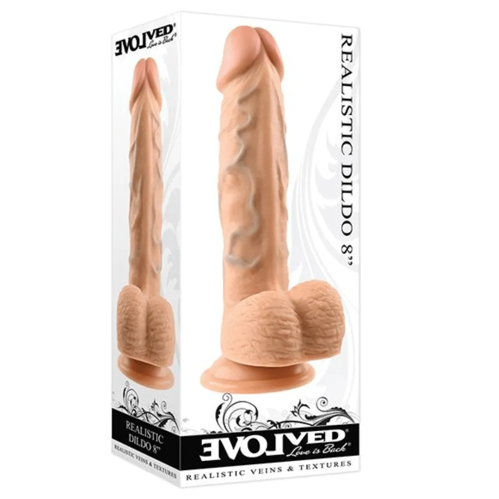 Ultra Real Skin 8 Inch Long Veined Dildo