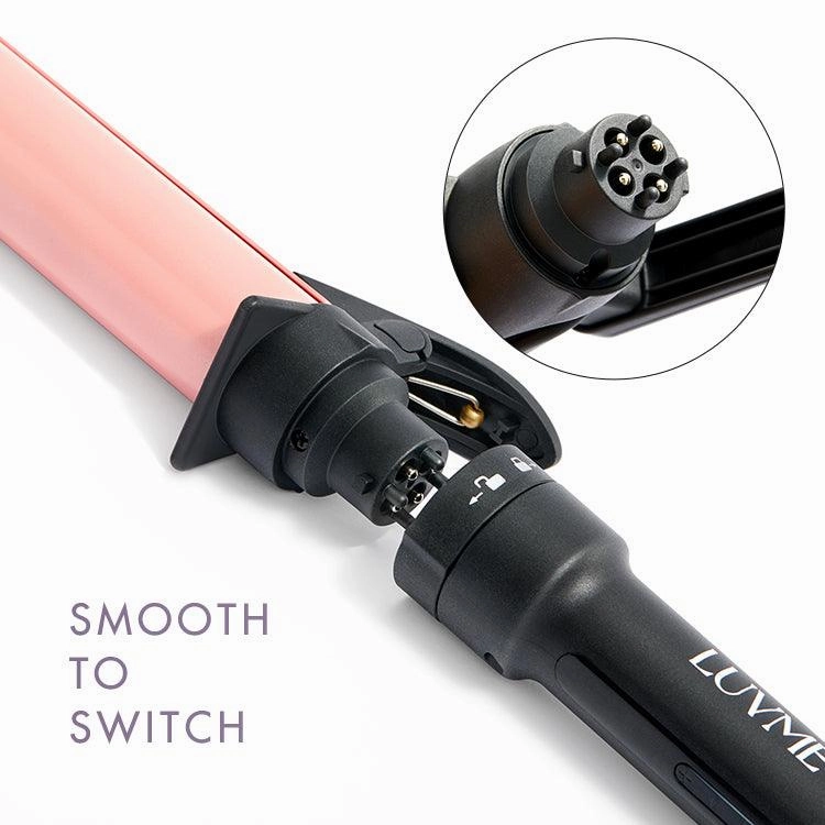 US Plug 3 in 1 Instant Heating Curling Iron Set with Interchangeable Straightener for All Hair Types