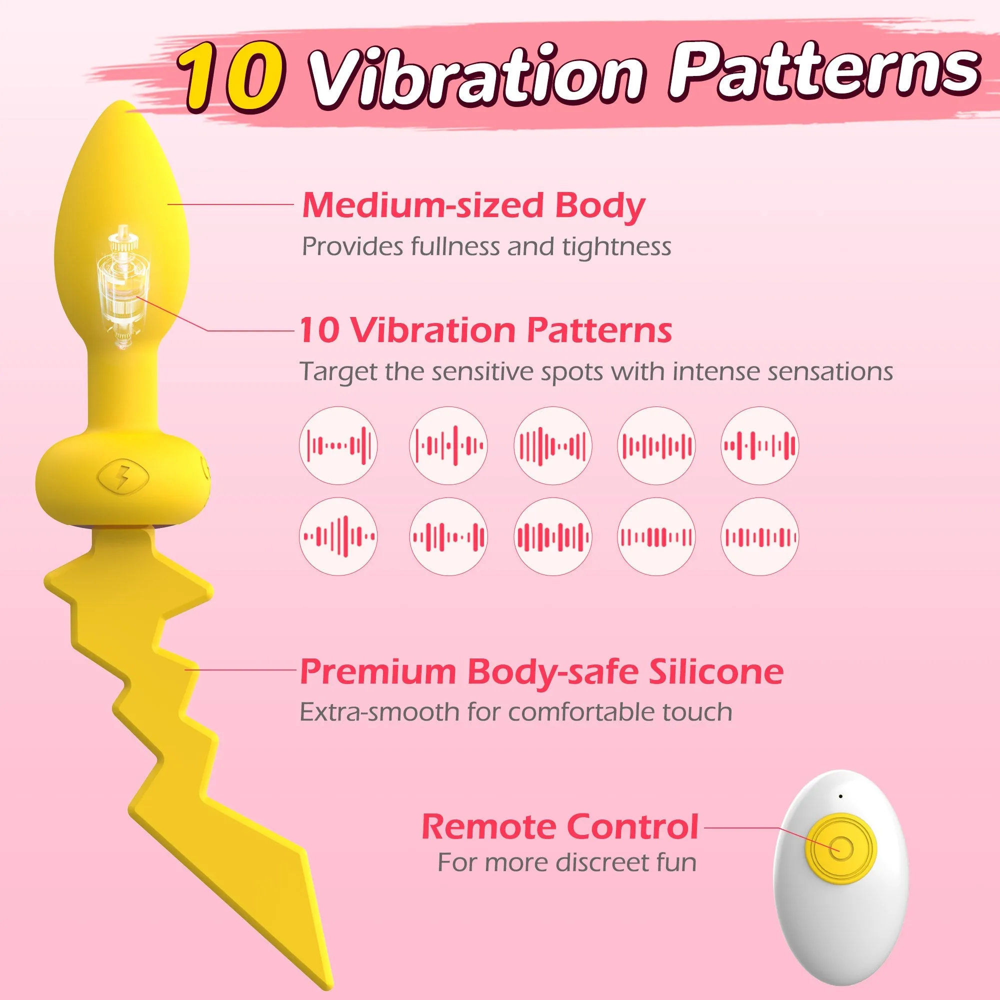 Vibrating Anal Butt Plug with Remote Control