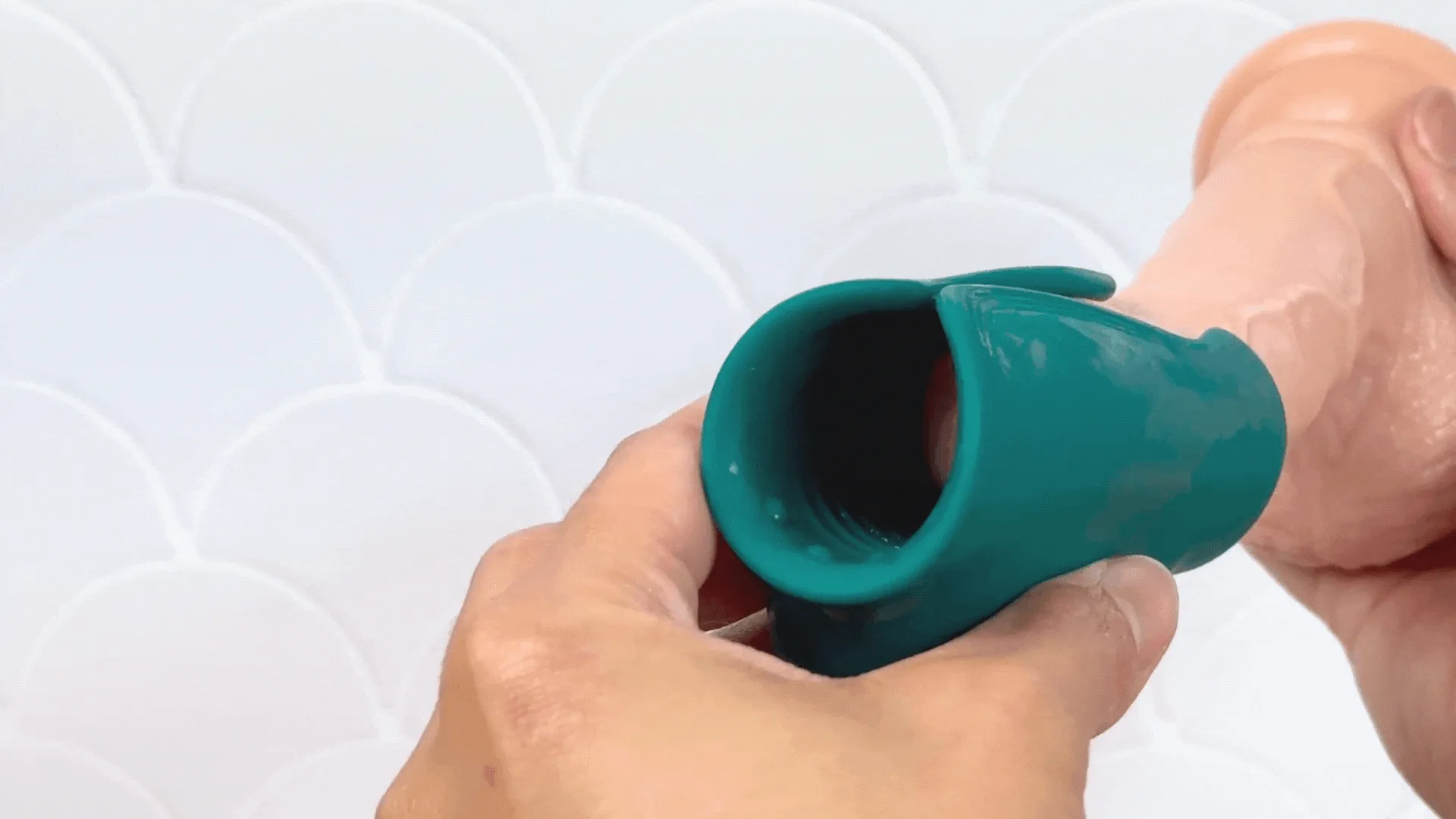 Vibrating Ribbed Silicone Penis Gripper Stroker | Rechargeable HJ & BJ Aide