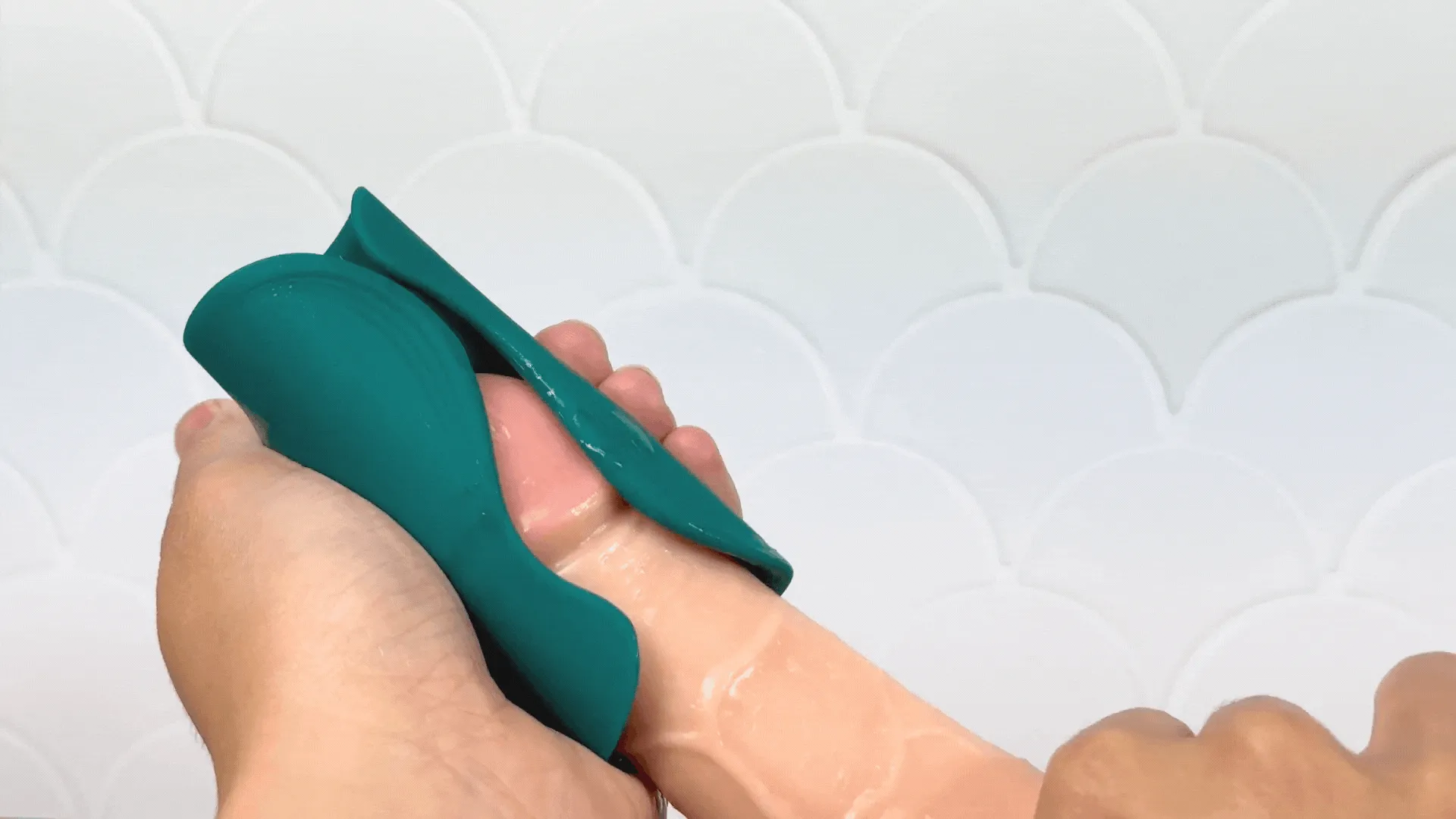 Vibrating Ribbed Silicone Penis Gripper Stroker | Rechargeable HJ & BJ Aide