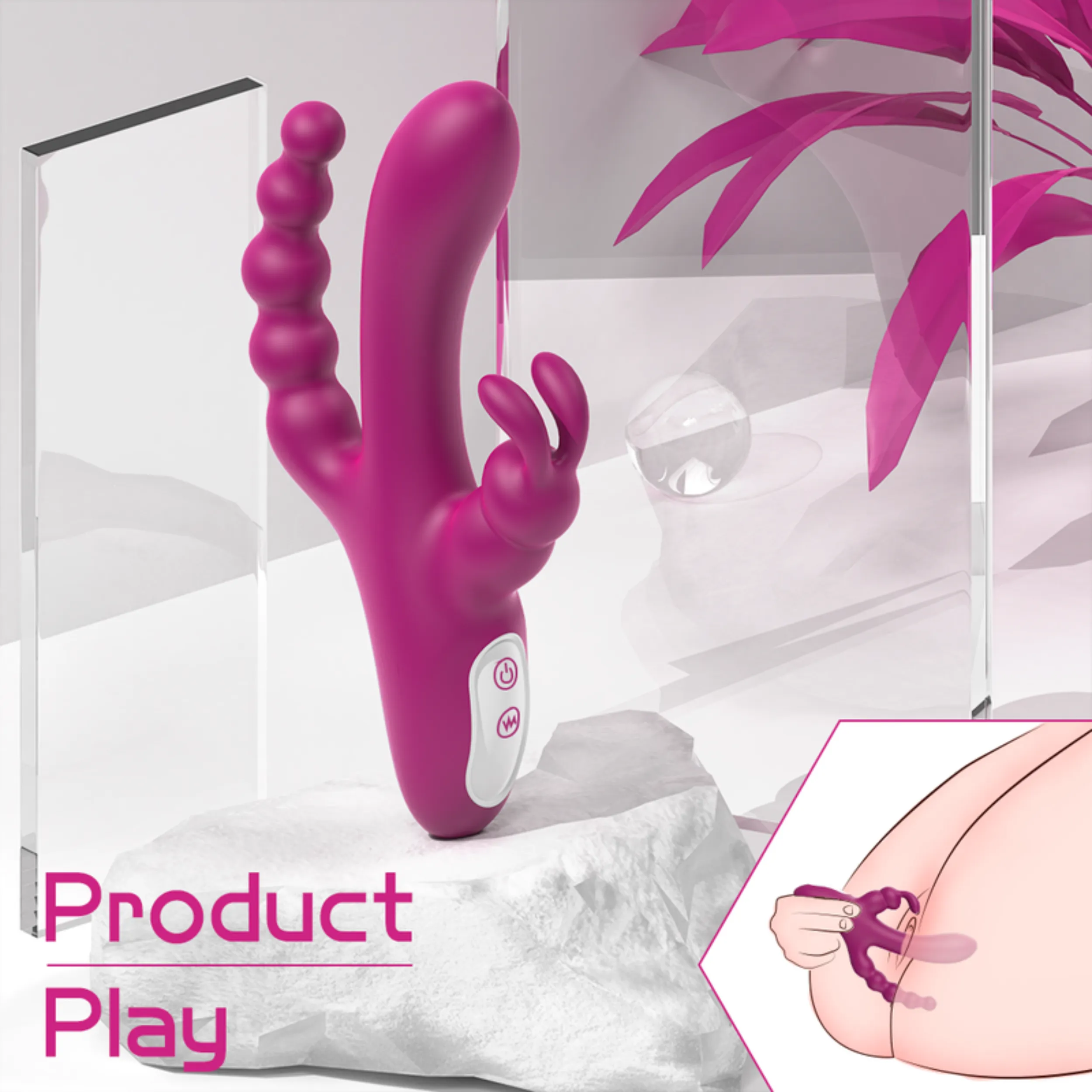 Waterproof Silicone Triple Rabbit Stimulator