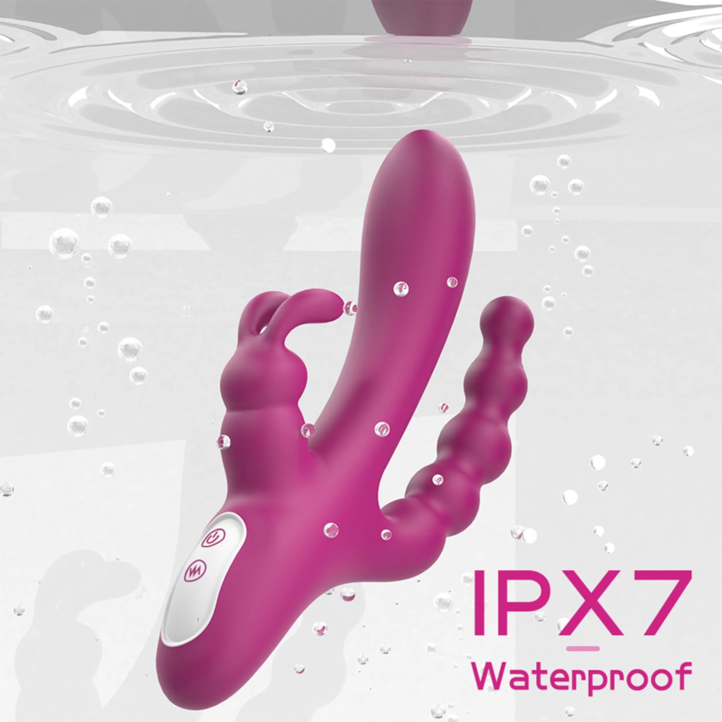 Waterproof Silicone Triple Rabbit Stimulator