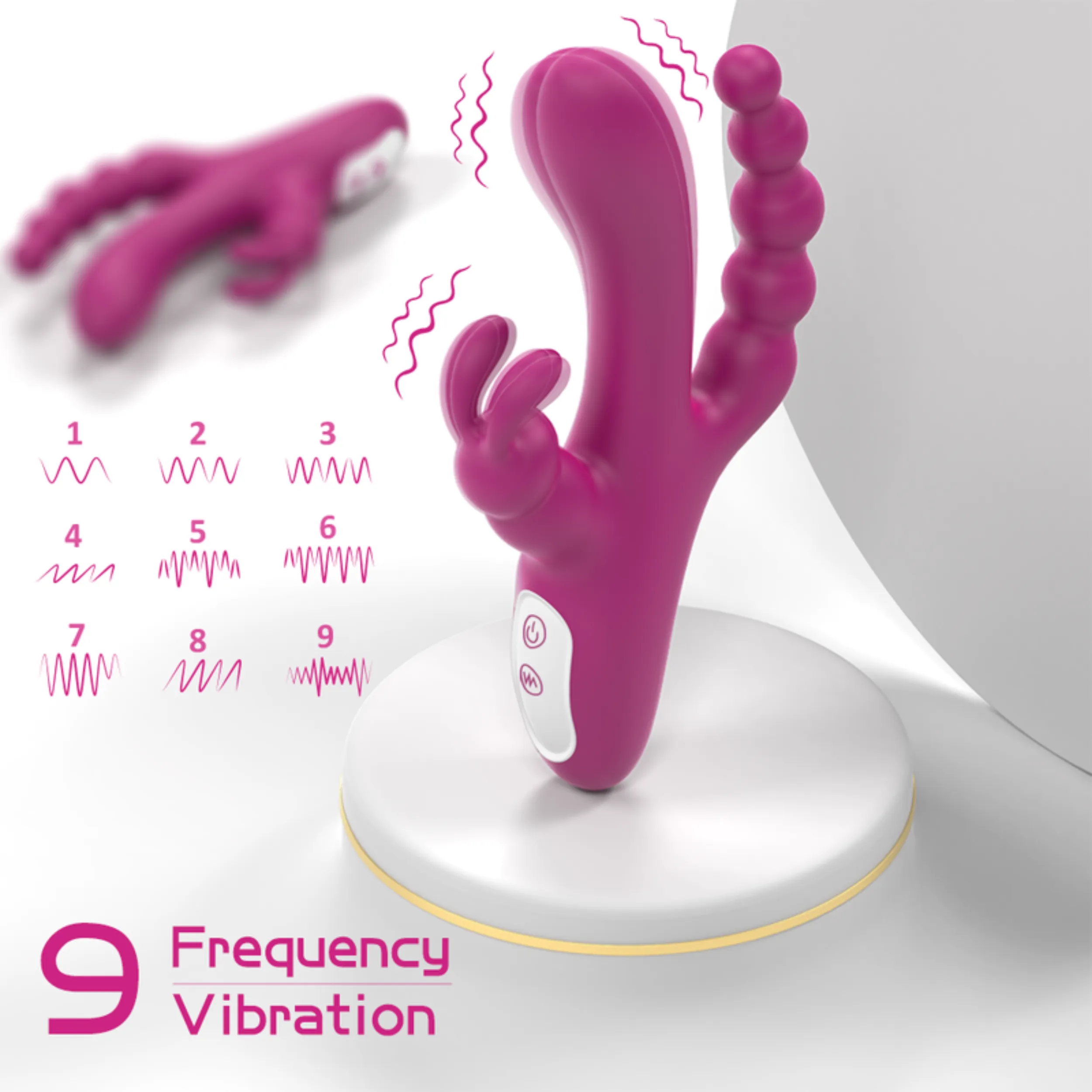 Waterproof Silicone Triple Rabbit Stimulator