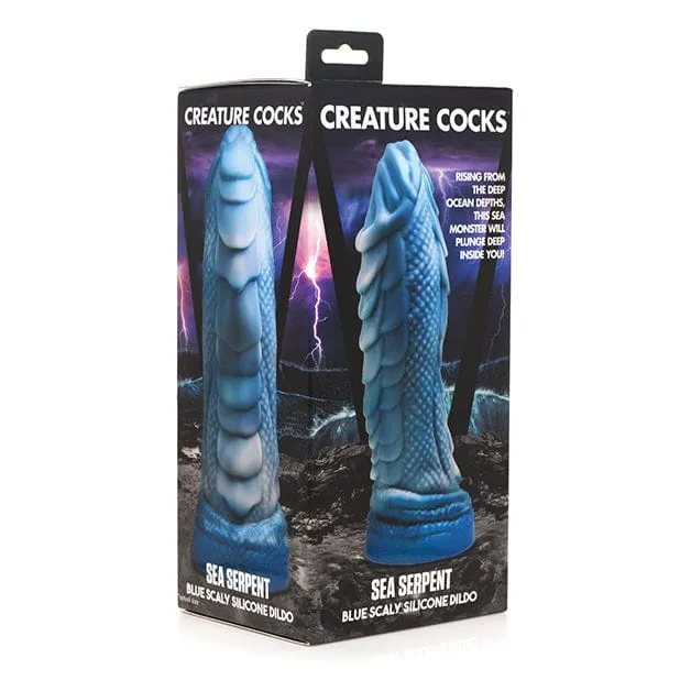 XR - Creature Cocks Sea Serpent Scaly Silicone Dildo 8.2" (Blue)