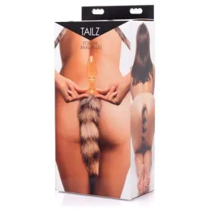 XR - Tailz Fox Tail Glass Anal Plug (Orange)