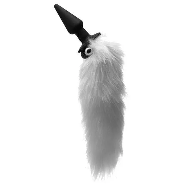 XR - Tailz White Fox Tail Vibrating Anal Plug (Black)